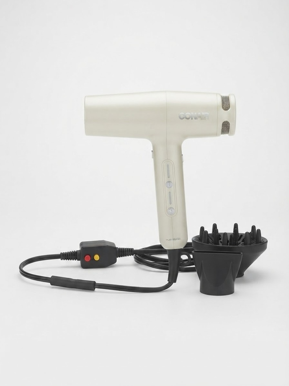 Conair White Travel Hair Dryer with Diffuser Attachments